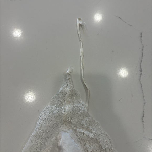 Tosca VTG White Lace Full Slip Maxi Lingerine  Doble Layer Nightgown Sz Small - Picture 8 of 14